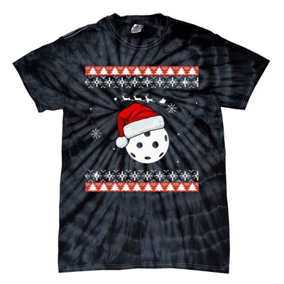 Pickleball Sports Christmas Santa Sleigh Ugly  Tie-Dye T-Shirt