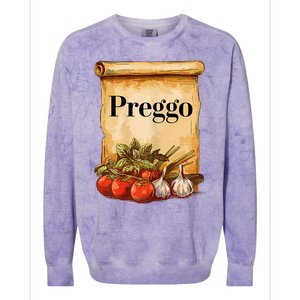 Preggo Sauce Cute And Funny Pregnancy Announcement Colorblast Crewneck Sweatshirt