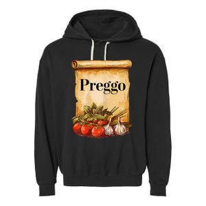 Preggo Sauce Cute And Funny Pregnancy Announcement Garment-Dyed Fleece Hoodie