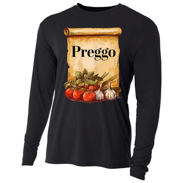 Preggo Sauce Cute And Funny Pregnancy Announcement Cooling Performance Long Sleeve Crew