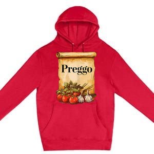 Preggo Sauce Cute And Funny Pregnancy Announcement Premium Pullover Hoodie