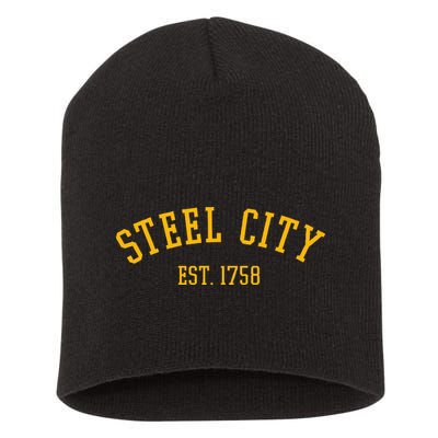Pittsburgh Steel City Est. 1758 Short Acrylic Beanie