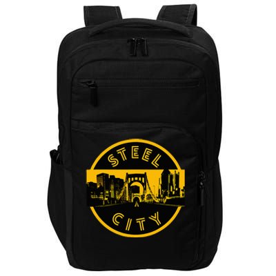 Pittsburgh Steel City Retro Skyline Bridge Pride Impact Tech Backpack