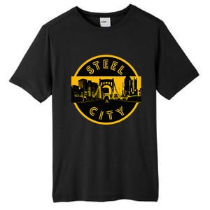 Pittsburgh Steel City Retro Skyline Bridge Pride Tall Fusion ChromaSoft Performance T-Shirt