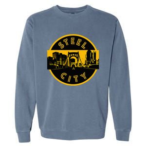 Pittsburgh Steel City Retro Skyline Bridge Pride Garment-Dyed Sweatshirt