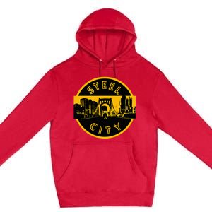 Pittsburgh Steel City Retro Skyline Bridge Pride Premium Pullover Hoodie