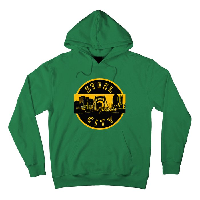 Pittsburgh Steel City Retro Skyline Bridge Pride Hoodie