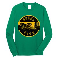 Pittsburgh Steel City Retro Skyline Bridge Pride Long Sleeve Shirt