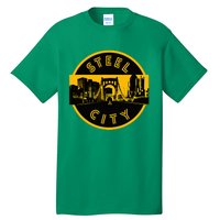 Pittsburgh Steel City Retro Skyline Bridge Pride Tall T-Shirt