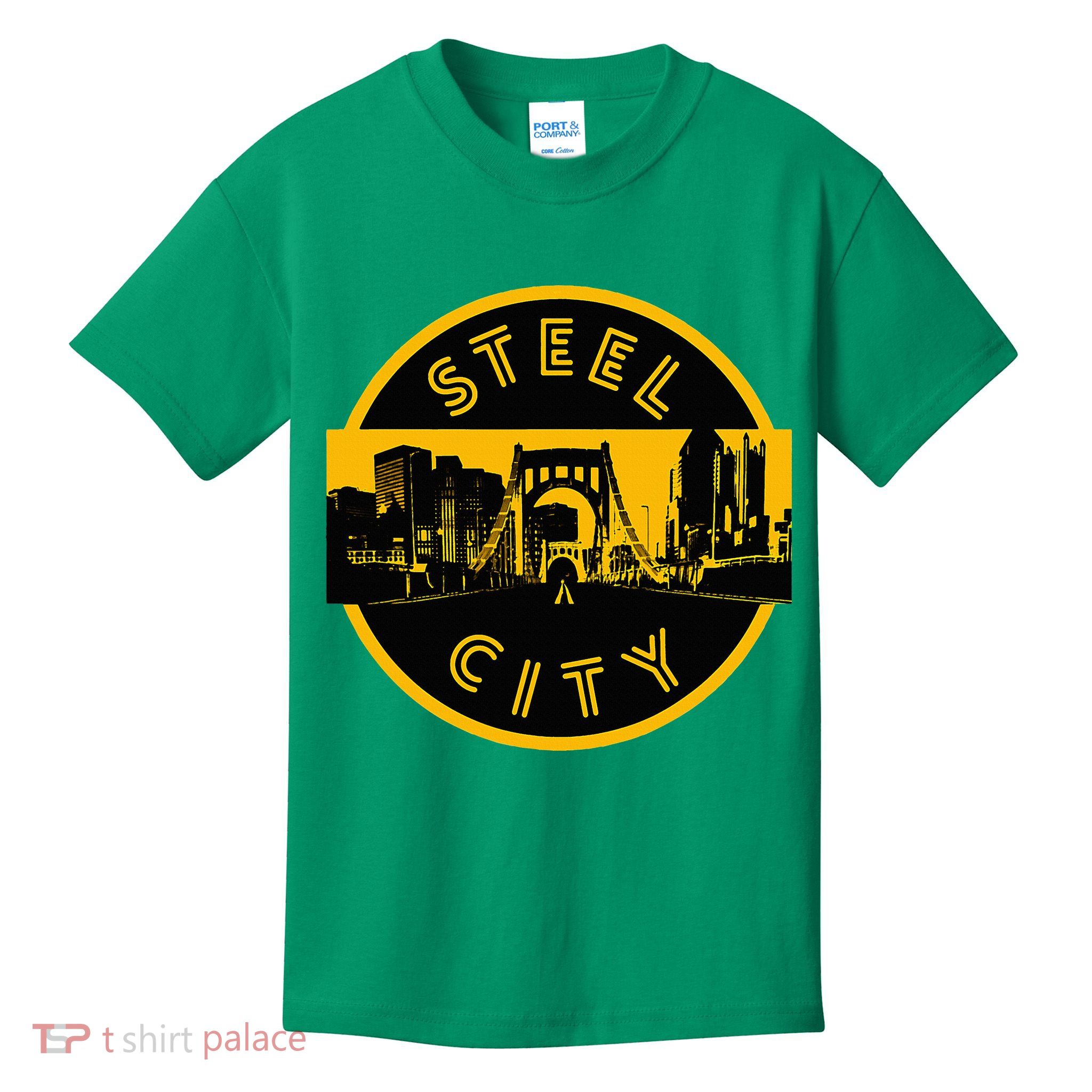 Pittsburgh Steel City Retro Skyline Bridge Pride Kids T-Shirt