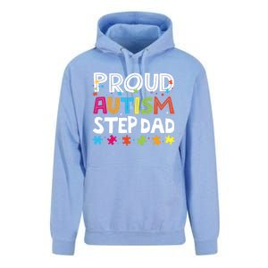 Proud Step Dad Autism Awareness Meaningful Gift Unisex Surf Hoodie