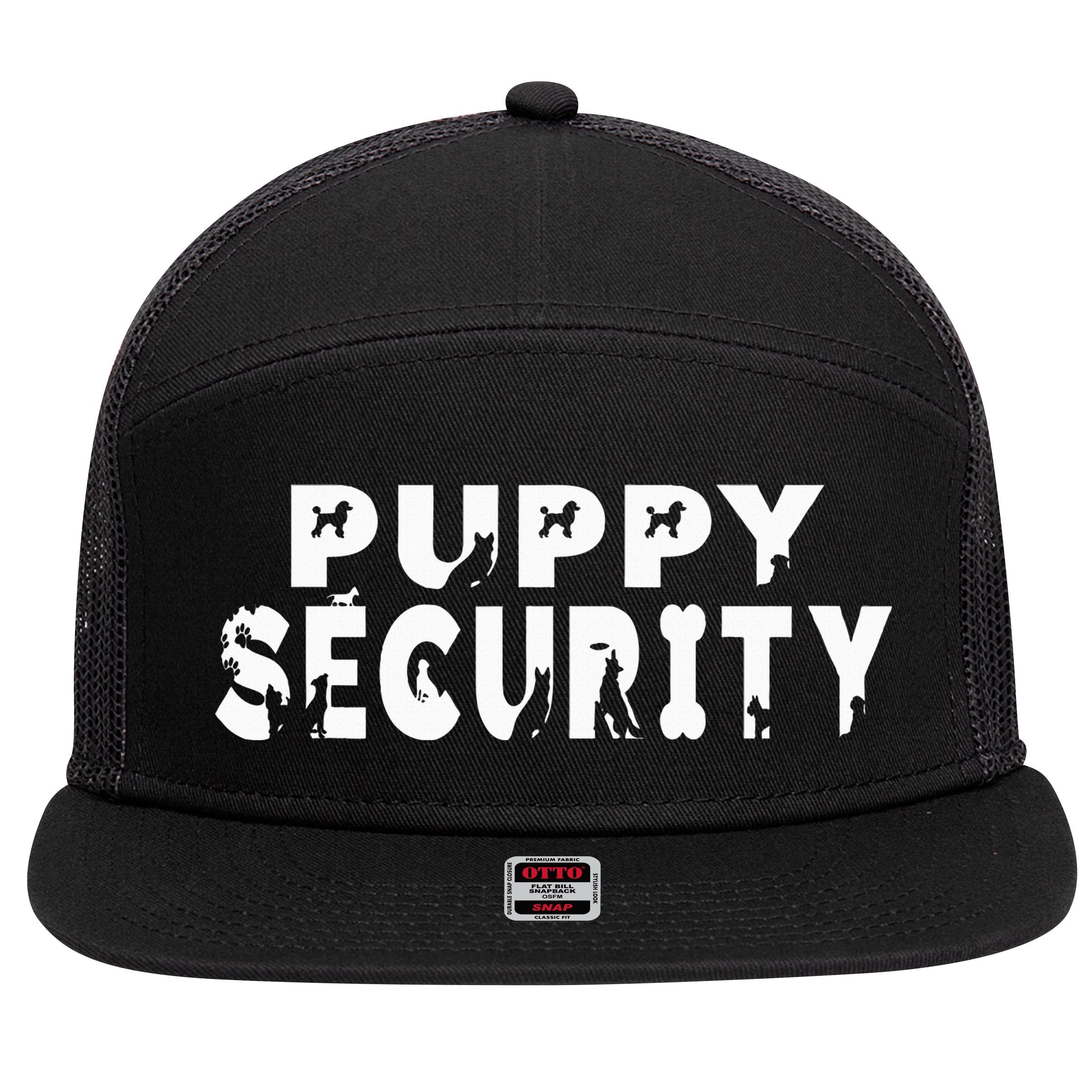 Puppy Security Dog Catcher Costume Dalmatian Halloween 7 Panel Mesh Trucker Snapback Hat