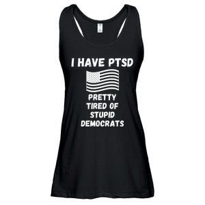 PTSD Stupid Democrats Funny Ladies Essential Flowy Tank