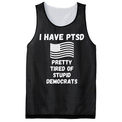 PTSD Stupid Democrats Funny Mesh Reversible Basketball Jersey Tank