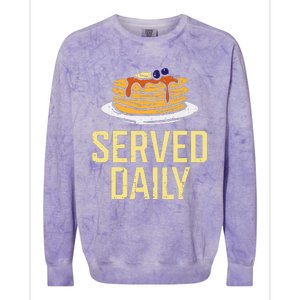 Pancakes Served Daily American Football Funny Sports Lineman Colorblast Crewneck Sweatshirt