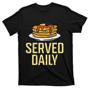 Pancakes Served Daily American Football Funny Sports Lineman T-Shirt