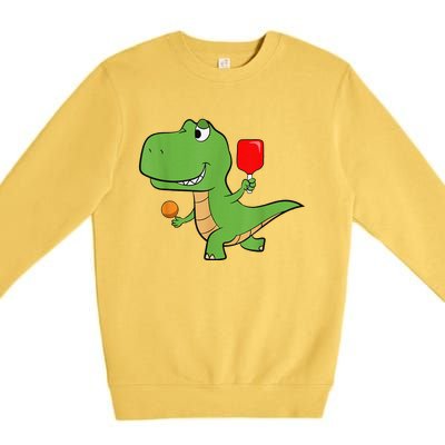 Pickleball Saurus Dino Paddleball Player Pickleball Premium Crewneck Sweatshirt