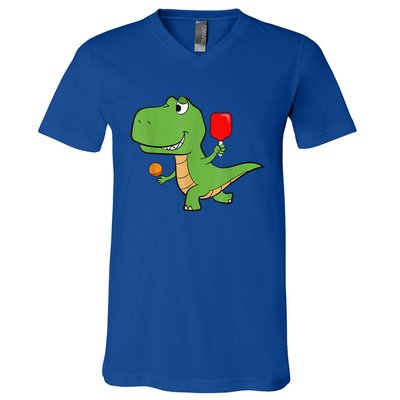 Pickleball Saurus Dino Paddleball Player Pickleball V-Neck T-Shirt