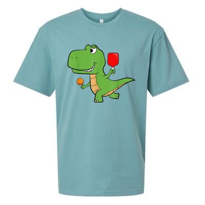 Pickleball Saurus Dino Paddleball Player Pickleball Sueded Cloud Jersey T-Shirt