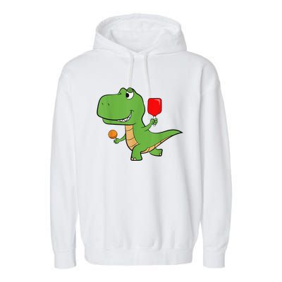 Pickleball Saurus Dino Paddleball Player Pickleball Garment-Dyed Fleece Hoodie