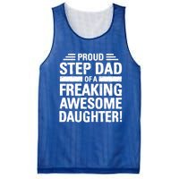 Proud Step Dad Of A Freaking Awesome Daughter Bonus Dad Gift Mesh Reversible Basketball Jersey Tank