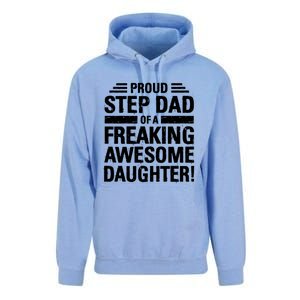 Proud Step Dad Of A Freaking Awesome Daughter Bonus Dad Gift Unisex Surf Hoodie