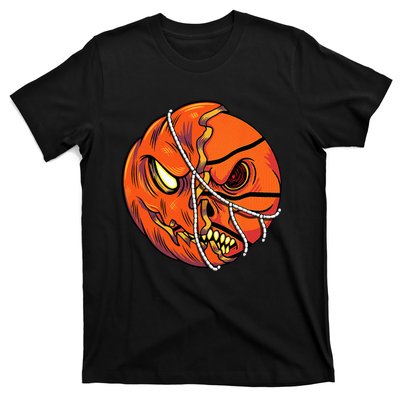 Pumpkin Skull Design Halloween Hooper Basketball Player T-Shirt