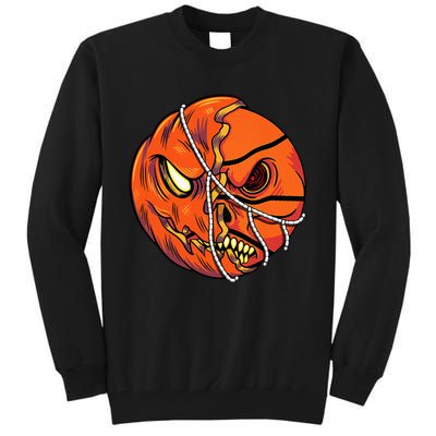 Pumpkin Skull Design Halloween Hooper Basketball Player Tall Sweatshirt