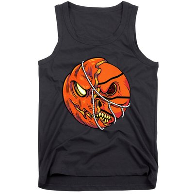 Pumpkin Skull Design Halloween Hooper Basketball Player Tank Top