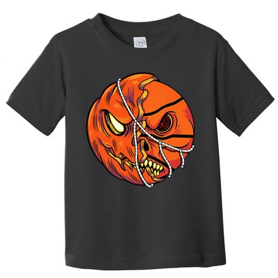 Pumpkin Skull Design Halloween Hooper Basketball Player Toddler T-Shirt