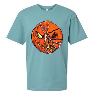 Pumpkin Skull Design Halloween Hooper Basketball Player Sueded Cloud Jersey T-Shirt