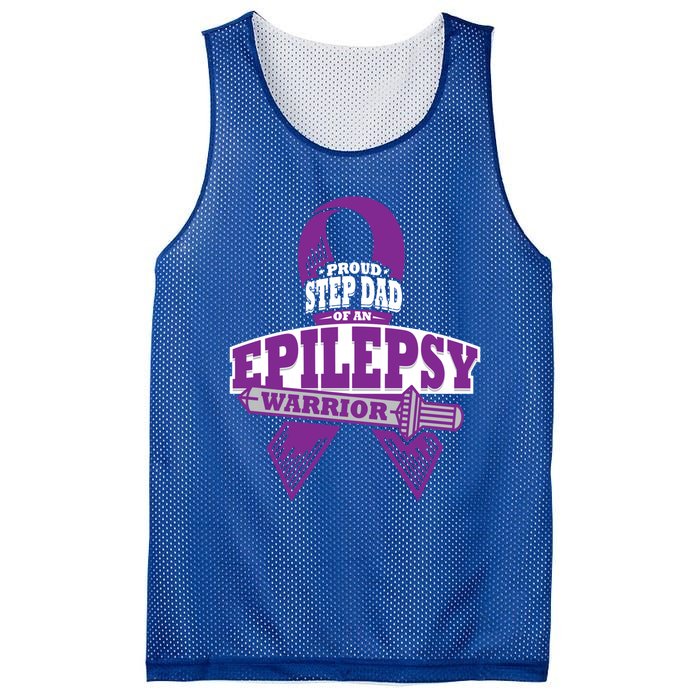 Proud Step Dad Of An Epilepsy Warrior Epilepsy Awareness Gift Mesh Reversible Basketball Jersey Tank