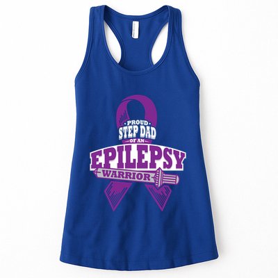 Proud Step Dad Of An Epilepsy Warrior Epilepsy Awareness Gift Womens Tank Top