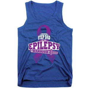 Proud Step Dad Of An Epilepsy Warrior Epilepsy Awareness Gift Tank Top