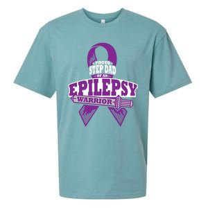 Proud Step Dad Of An Epilepsy Warrior Epilepsy Awareness Gift Sueded Cloud Jersey T-Shirt