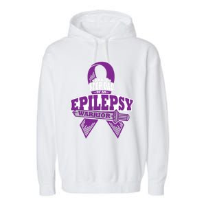 Proud Step Dad Of An Epilepsy Warrior Epilepsy Awareness Gift Garment-Dyed Fleece Hoodie