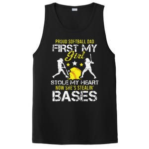 Proud Softball Dad Father Day Coach Sport PosiCharge Competitor Tank