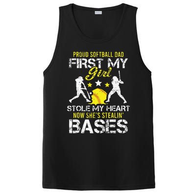 Proud Softball Dad Father Day Coach Sport PosiCharge Competitor Tank