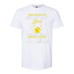 Proud Softball Dad Father Day Coach Sport Softstyle CVC T-Shirt