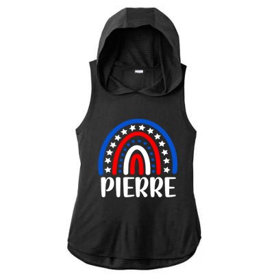 Pierre South Dakota Gift I Love Pierre Usa Gift Ladies PosiCharge Tri-Blend Wicking Draft Hoodie Tank