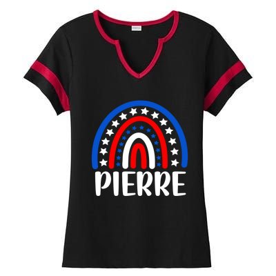 Pierre South Dakota Gift I Love Pierre Usa Gift Ladies Halftime Notch Neck Tee