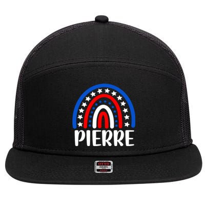 Pierre South Dakota Gift I Love Pierre Usa Gift 7 Panel Mesh Trucker Snapback Hat