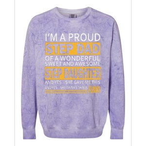 Proud Step Dad Father Day Gift For Stepdad From Stepdaughter Colorblast Crewneck Sweatshirt