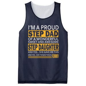 Proud Step Dad Father Day Gift For Stepdad From Stepdaughter Mesh Reversible Basketball Jersey Tank