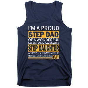 Proud Step Dad Father Day Gift For Stepdad From Stepdaughter Tank Top