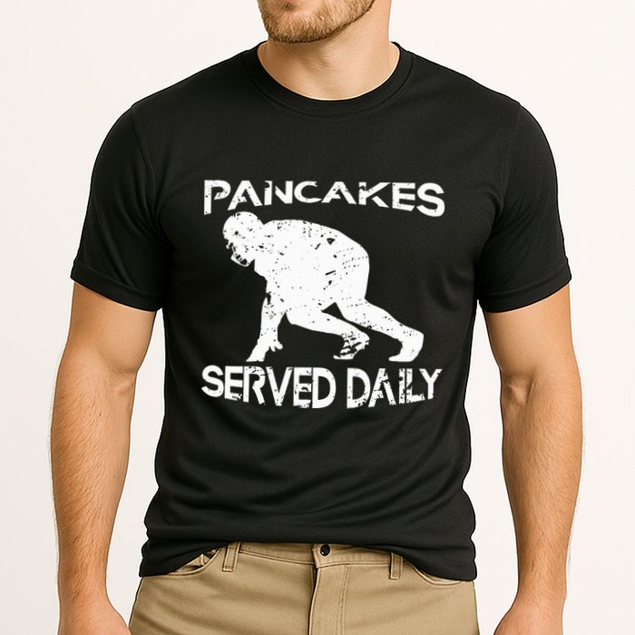 Pancakes Served Daily Funny Offensive Lineman Football Cooling Performance Crew T-Shirt