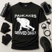 Pancakes Served Daily Funny Offensive Lineman Football Cooling Performance Crew T-Shirt