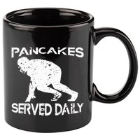 Pancakes Served Daily Funny Offensive Lineman Football 11oz C Handle Ceramic Mug