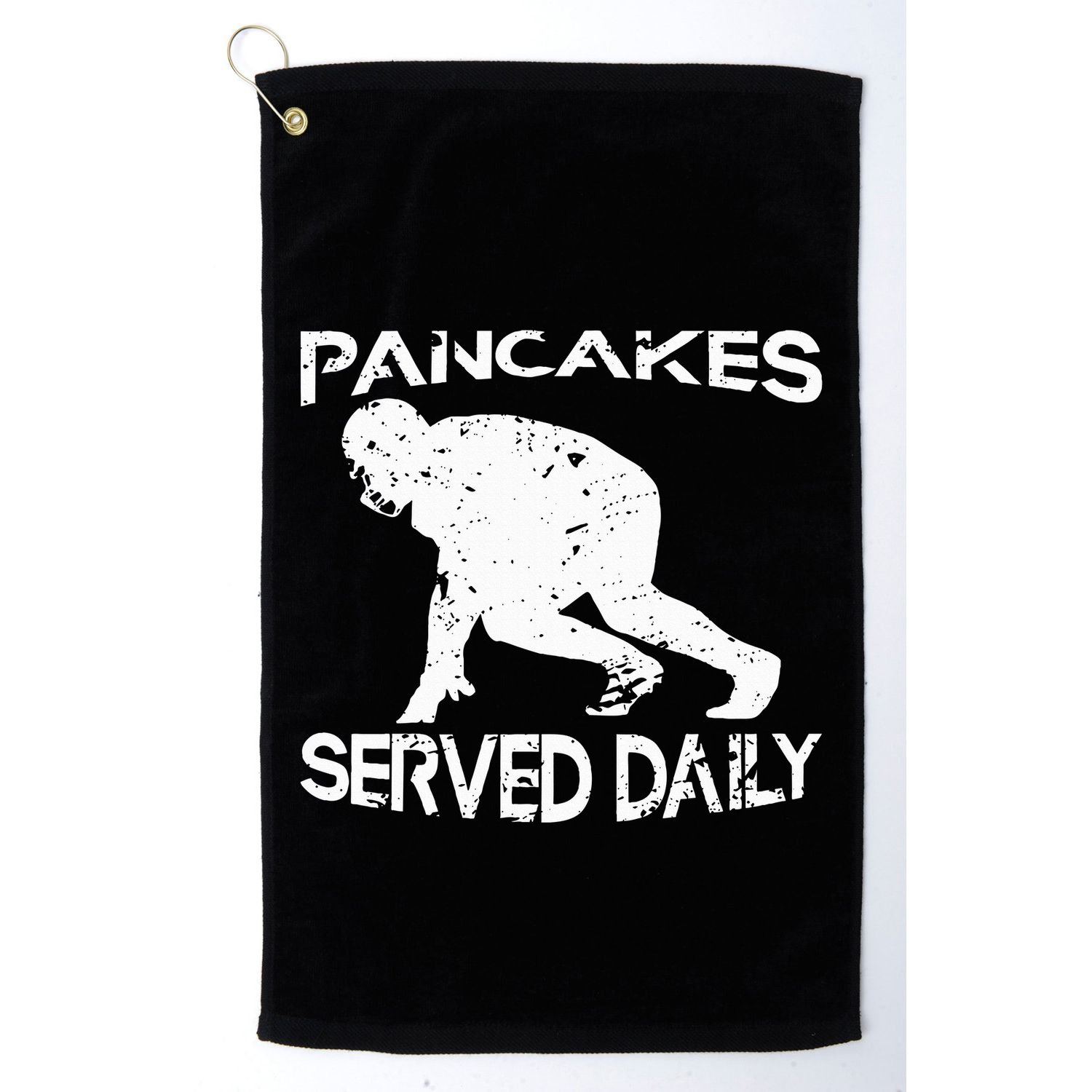 Pancakes Served Daily Funny Offensive Lineman Football Golf Towel
