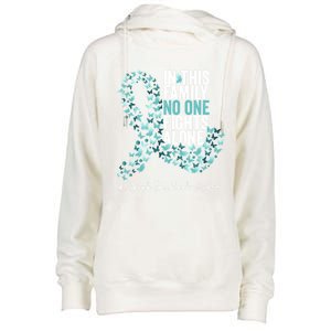 Posttraumatic Stress Disorder Awareness Month Teal Ribbon Great Gift Womens Funnel Neck Pullover Hood